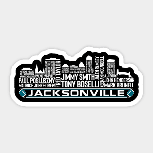 Jacksonville Football Team All Time Legends, Jacksonville City Skyline Sticker